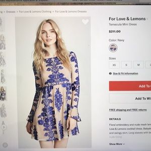 For love & lemons Temecula mini dress